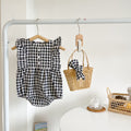 Summer Baby Cotton Sleeveless Romper Korean Color Matching Plaid Fashion Baby Girl Jumpsuit