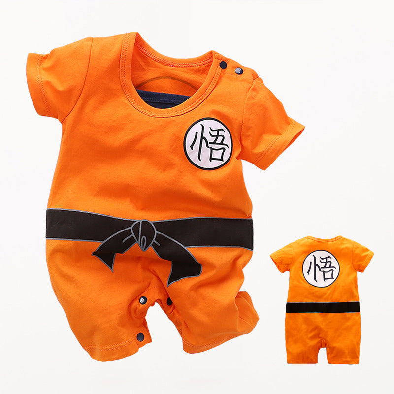 Baby Triangle Romper Summer Cotton Cartoon With Saliva Towel Newborn Baby 0-3-6 Month Romper