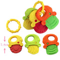 Baby Fruit Style Soft Rubber Rattle Teether Toy Newborn Chews Food Grade Silicone Teethers Infant Training Bed Toy Chew Toys Kid